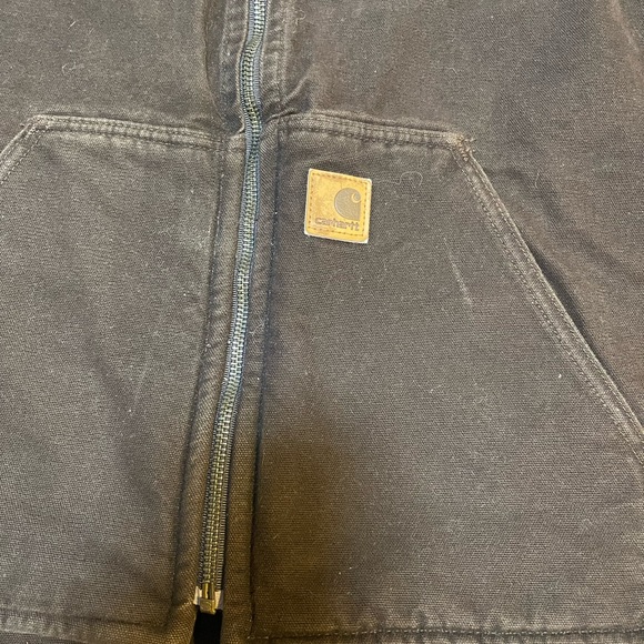 Carhartt V26 CML Brown Sherpa Lined Work Canvas Vest Men’s Size 2XL XXL, A62 - Picture 2 of 8